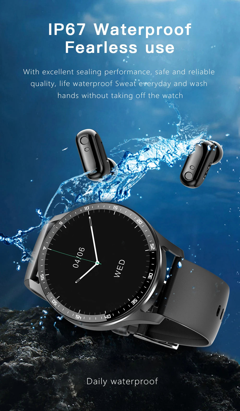 Montre Intelligente 2 en 1 X7 avec Écouteurs Montre Connectée Écouteurs Bluetooth TWS Moniteur de Fréquence Cardiaque et de Pression Artérielle Montre Sport Montre Fitness