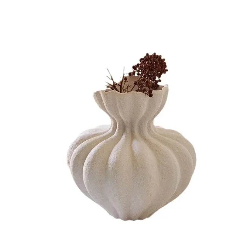 French Ceramic Vase Minimalist Floral Vessel Table Centerpiece Home Decor For Women Gift For Anniversary Birthday