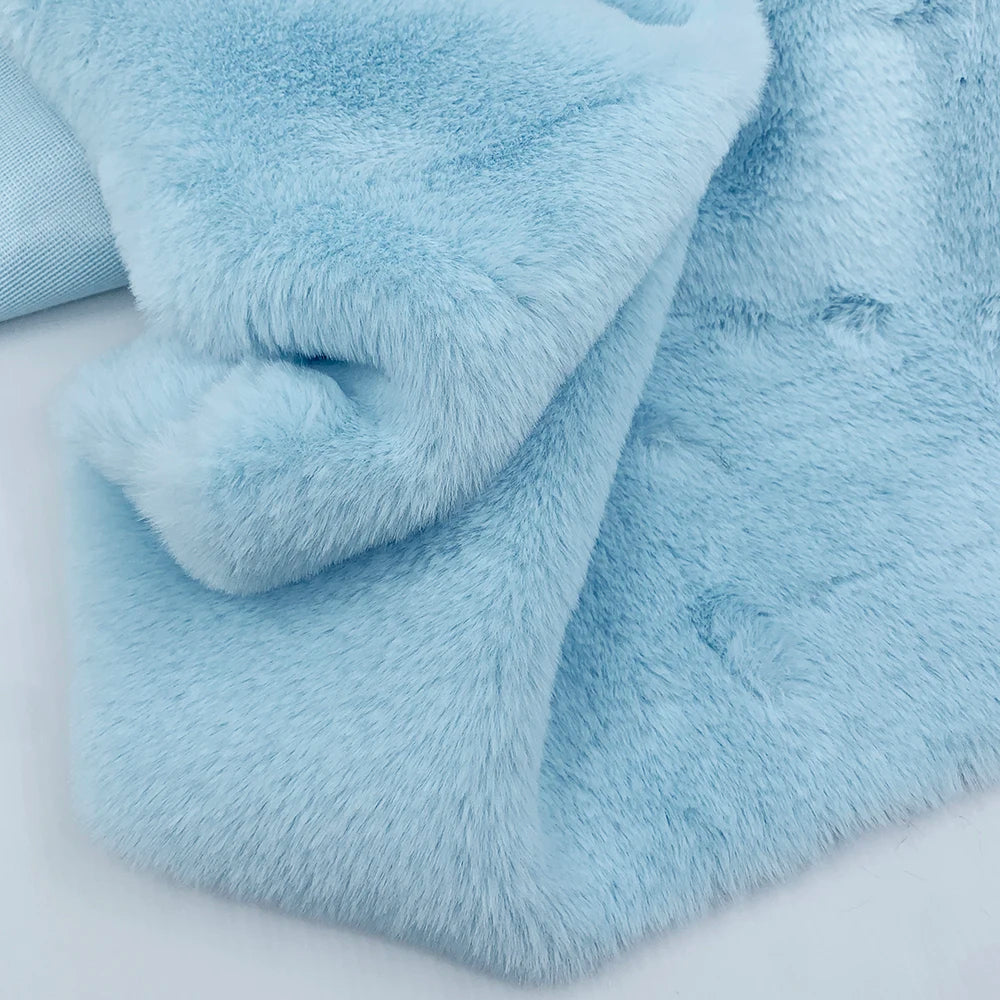 10mm Pile Length Fur Fabric Polyester Imitation Fur Fabrics Handmade DIY Encryption Thickening Fake Rabbit Hair Fur Plush Fabric
