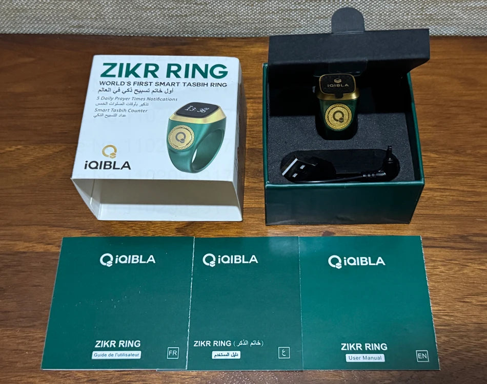 Bague intelligente Zikr IQibla Tasbih Tally Compteur numérique électronique pour musulmans Rappel de vibration de l'heure de la prière Étanche