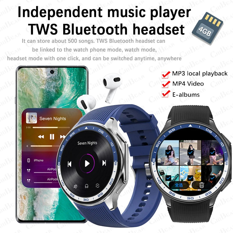 OPPO DT Watch X Montre Connectée Bluetooth avec Appel, 4 Go de Mémoire, Enregistrement, Lecture MP3+MP4, Son Surround Visuel 3D, Smartwatches Homme 2025 Nouveau