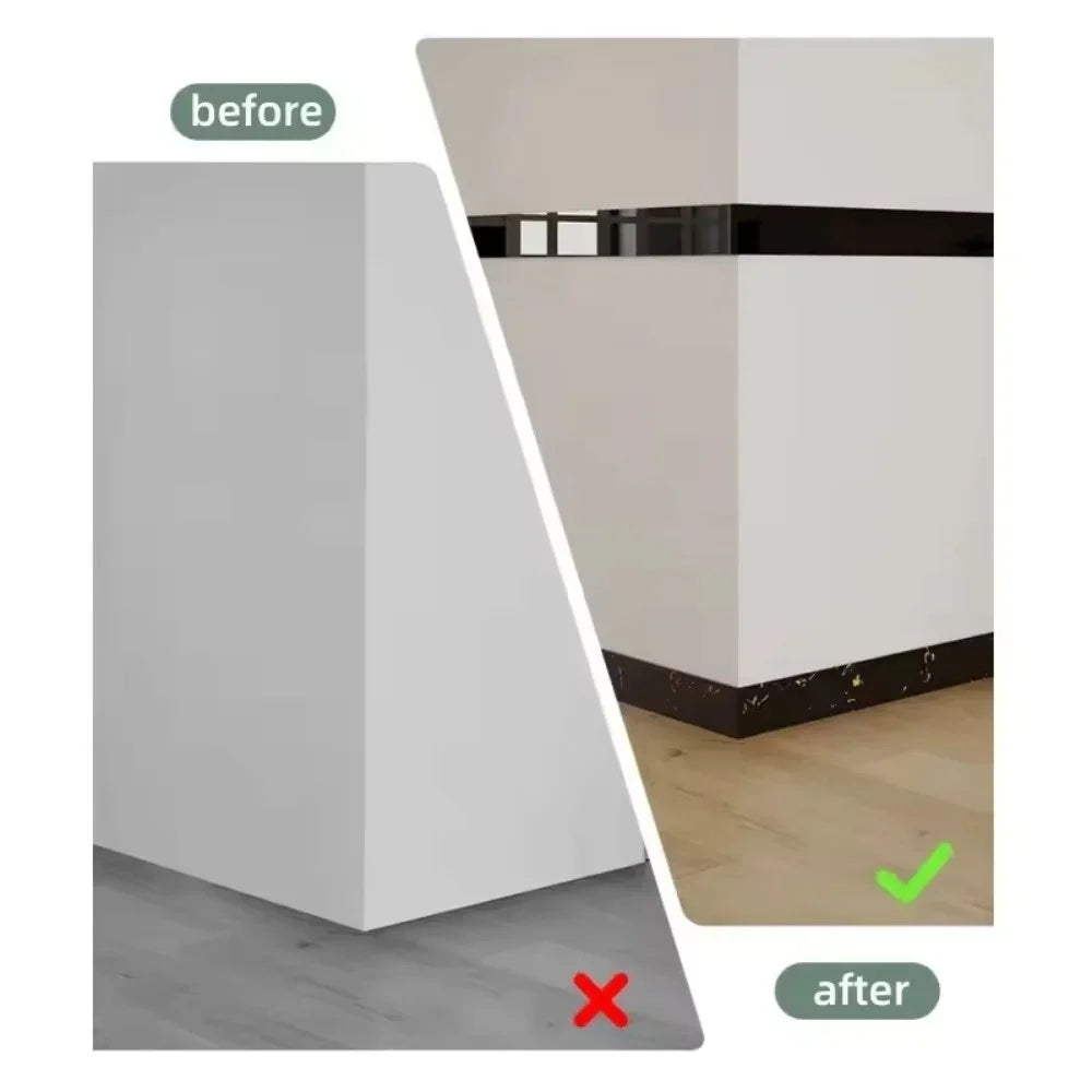 1pc 10cm X 5m PVC Self-Adhesive Marble Baseboard Sticker - Waterproof Skirting Board Protector for Corner Window Sill Home