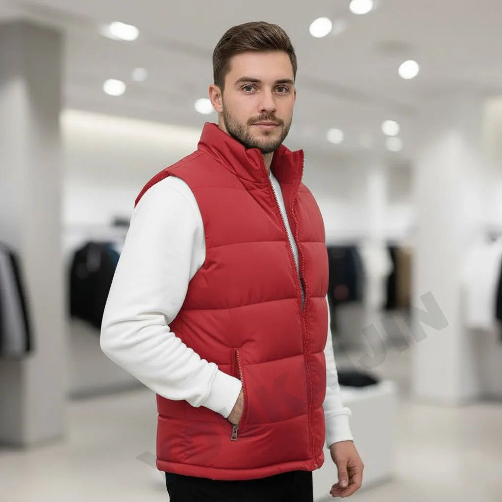 Herren Weste Jacke Slim Fit Stehkragen Ärmellose Pufferjacken Frühling Herbst Lässige Weste Herren Warmer Mantel 2026 Trends