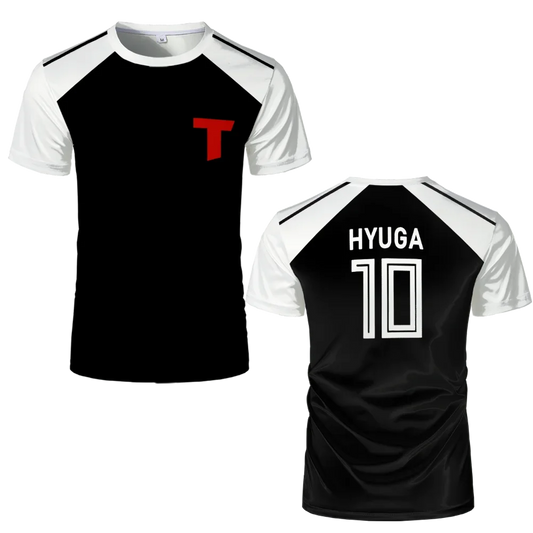 Captain Tsubasa Anime Tshirt Hyuga Animation Cosplay Short-sleeved 3D Printed Football Jersey T-shirts Mens Designer Clothes