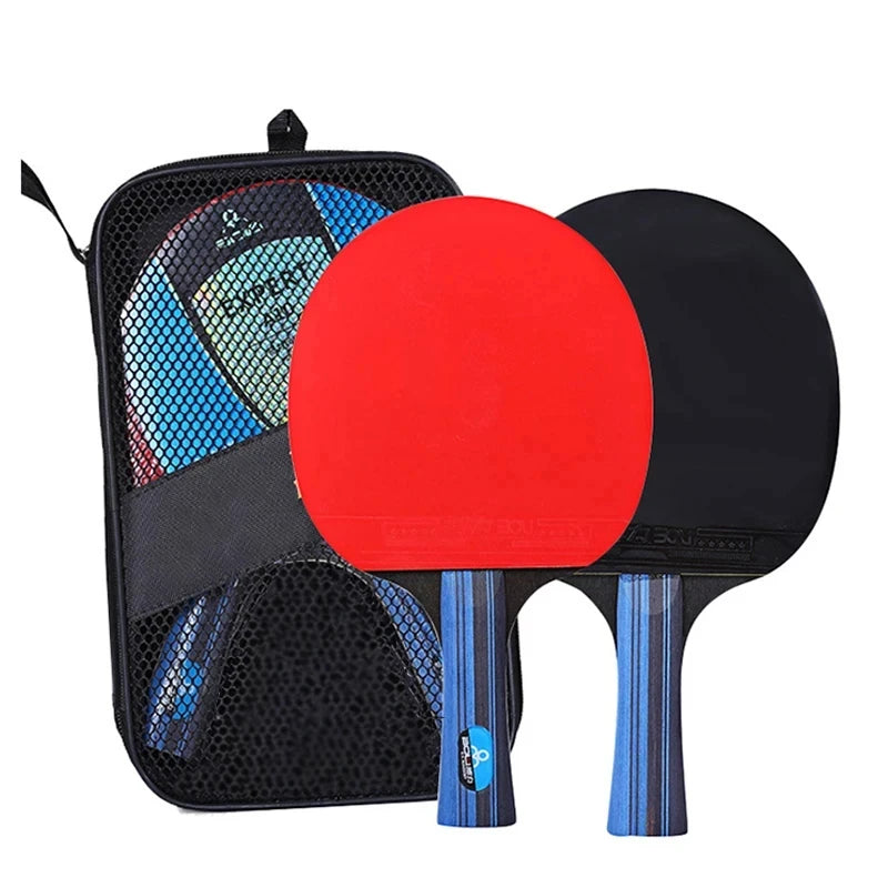 5/6 Sterne Tischtennisschläger 2 Stück Professionelles Tischtennis-Schlägerset Noppen-innen Belag Hochwertiges Holzschläger mit Tasche