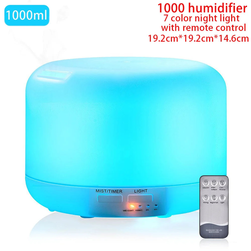 Aroma-Diffusor Ätherisches Öl Aromatherapie Ultraschall-Luftbefeuchter Automatische Fernbedienung Luftbefeuchter 300 500 1000ml