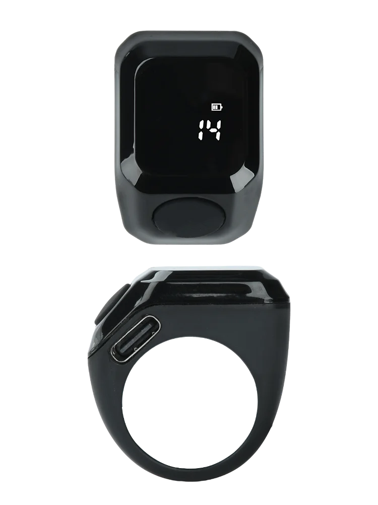 Portable Bluetooth Counting Ring Time Reminder Digital Display Counter Smart APP Ring Counter Wearable Tasbih Zikr Ring Misbah