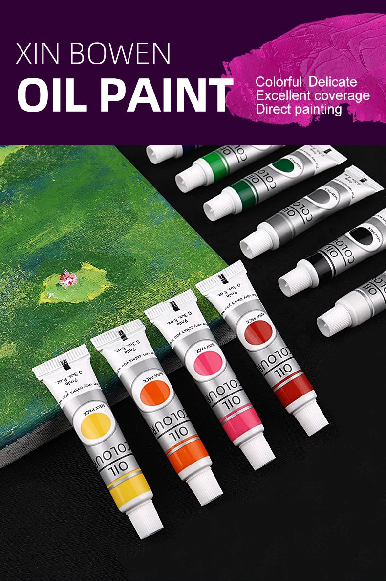 Lot de 12 couleurs de peinture à l'huile de 9 ml pour vêtements en tissu, dessin sur verre pour ongles, fournitures artistiques imperméables, vente en gros