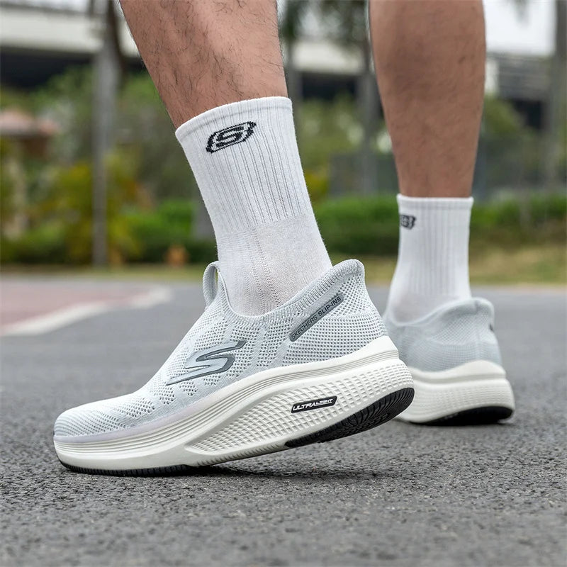 Chaussures pour hommes Skechers - Chaussures de marche et de course sans lacets pour hommes - Légères, respirantes, pour l'extérieur, décontractées, sportives - Skechers