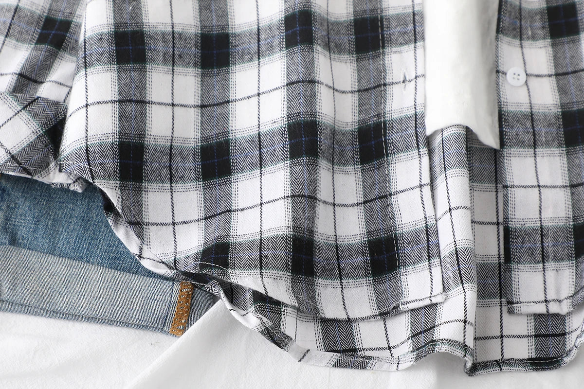 2024 Automne Nouvelle Chemise à Carreaux Ample pour Femme Marque Excellente Qualité Blouses et Hauts Design Décontracté Frais Chemises à Manches Longues pour Femme