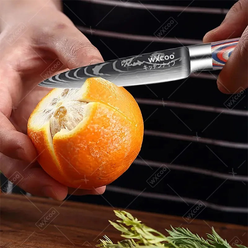 Professional Kitchen Chef's Knife Damascus Japanese Santoku Slicing Knife Meat Cleaver Stainless Steel Butcher Knife with Box