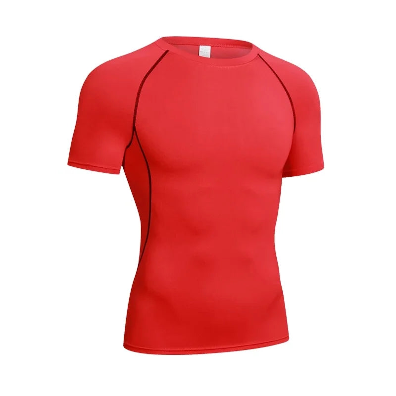 Sport T-Shirt Herren Kompressions Laufshirt Elastisches Langarm Fitness Sport-Top Gym Workout Unterhemd Sportbekleidung