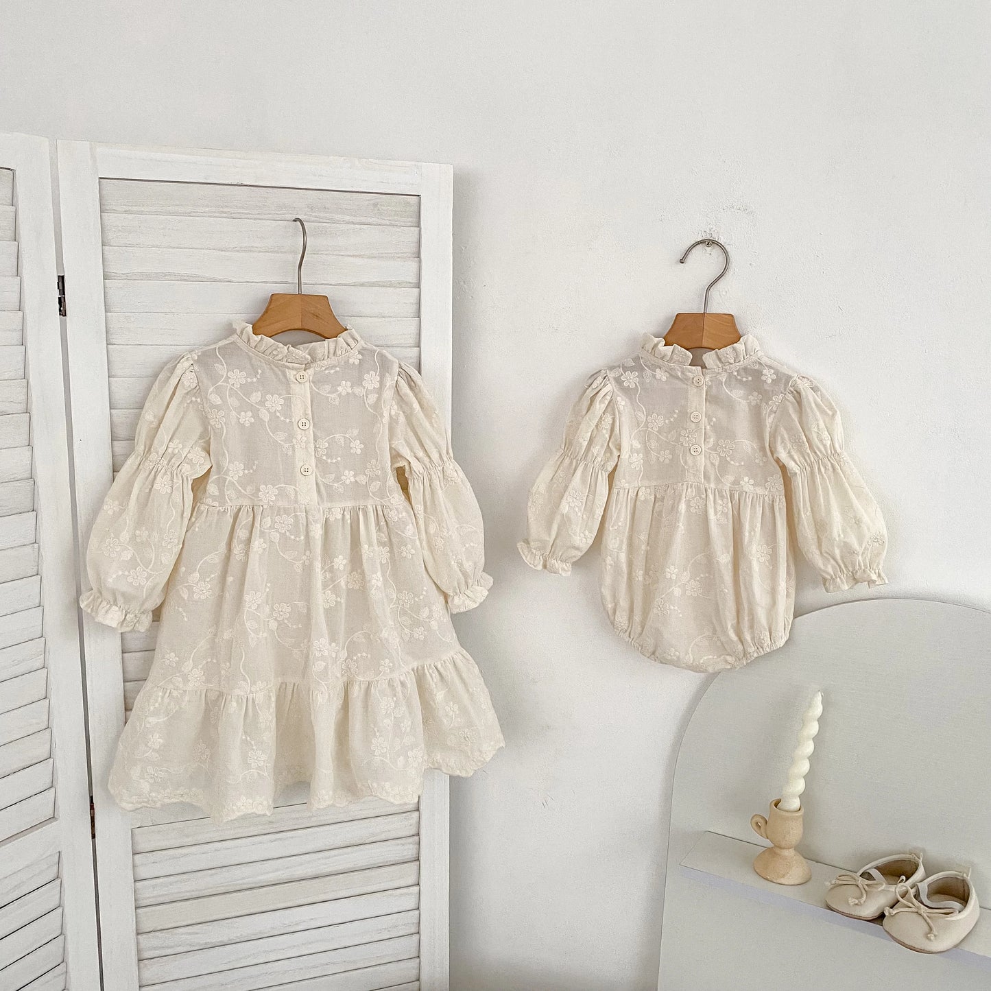 Nouvelle robe de sœur automne 0-6 ans, robe de soirée pour fille, barboteuse brodée pour bébé fille, robe de princesse en coton pour enfants, fête d'anniversaire de sœur