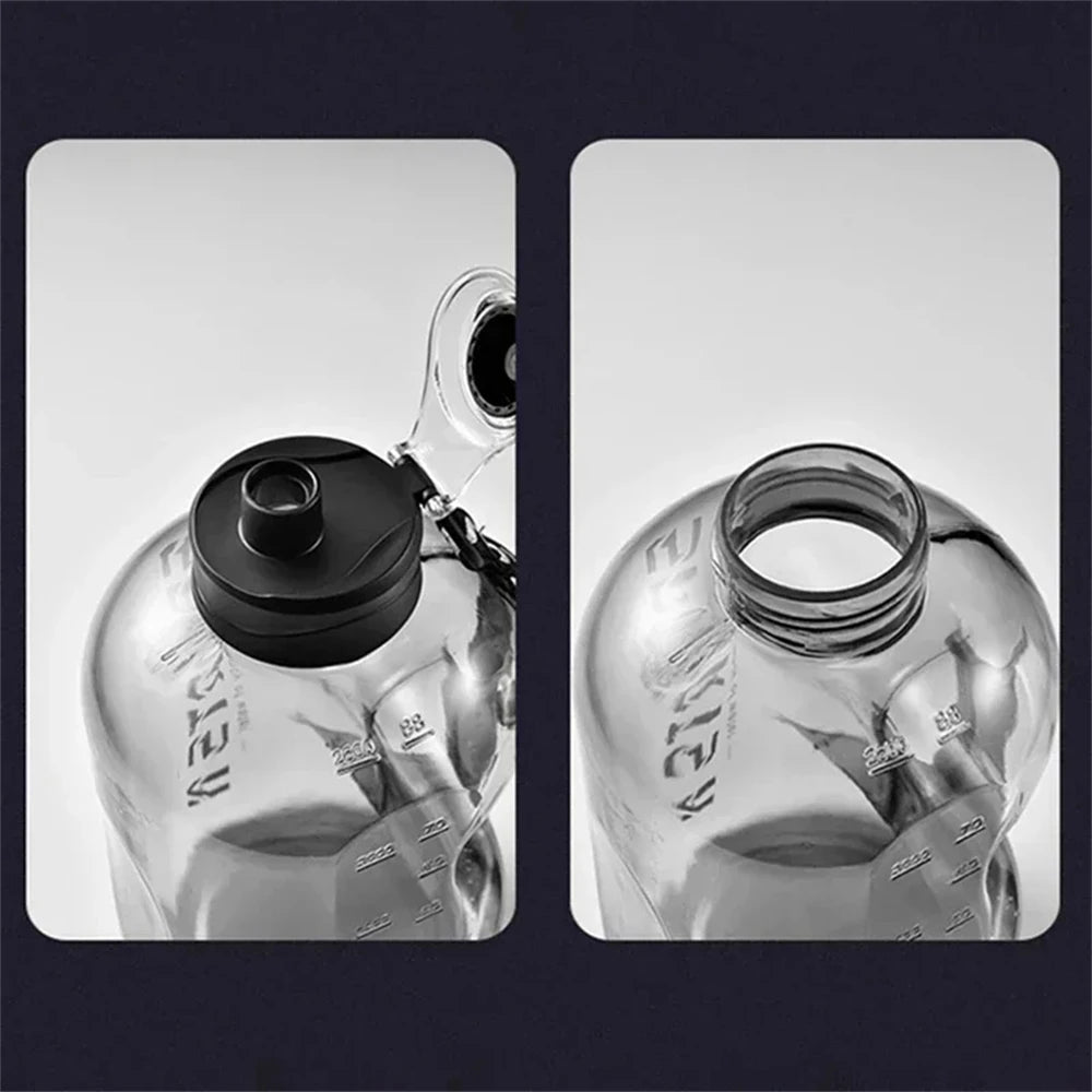 1x Große Trinkflasche 1,7L/2,7L Sport-Wasserflasche mit Strohhalm Tragbarer Camping Fitnessstudio Fahrradbecher für Sport und Fitness