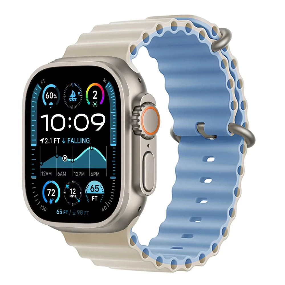 Offizielles Ocean Armband für Apple Watch Ultra 3 2 49mm 46mm 44mm 40mm 42 41 45 Sportarmband iWatch Series 11 10 9 7 8 6 SE3