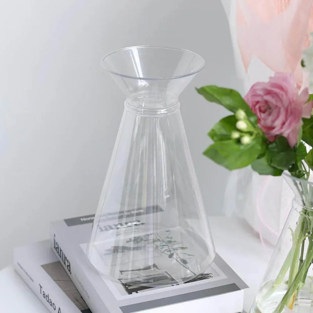 1 vase en cristal d'imitation, vase en plastique transparent créatif anti-chute, pot de fleurs transparent durable, vases de décoration modernes pour la maison