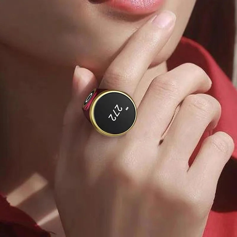 Smart Tasbih Tally Digital Counter for Muslims Tasbeeh Zikr Ring 5 Prayer Time Vibration Reminder Waterproof