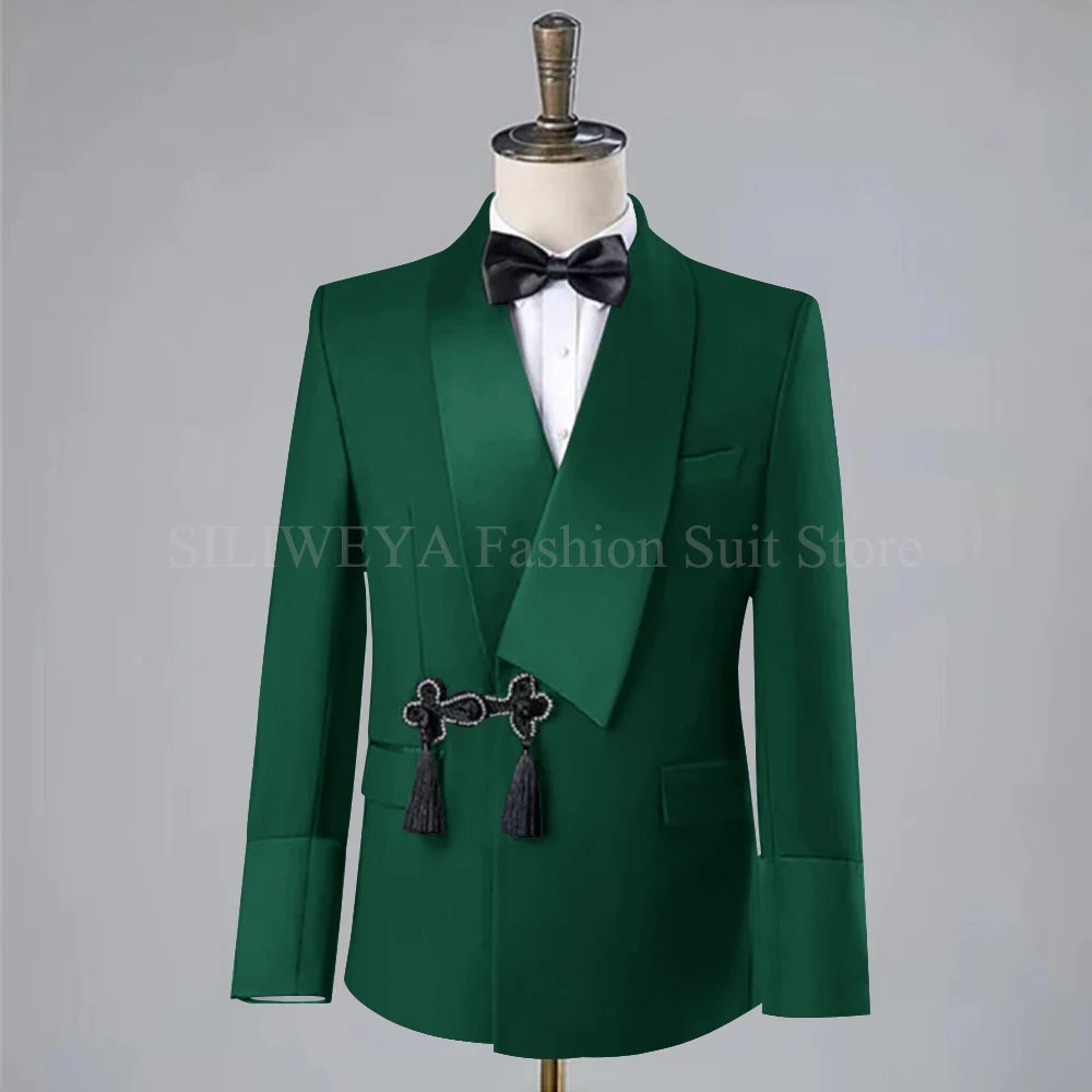 Men Suit Wedding Slim Fit Tassel Shawl Tuxedo