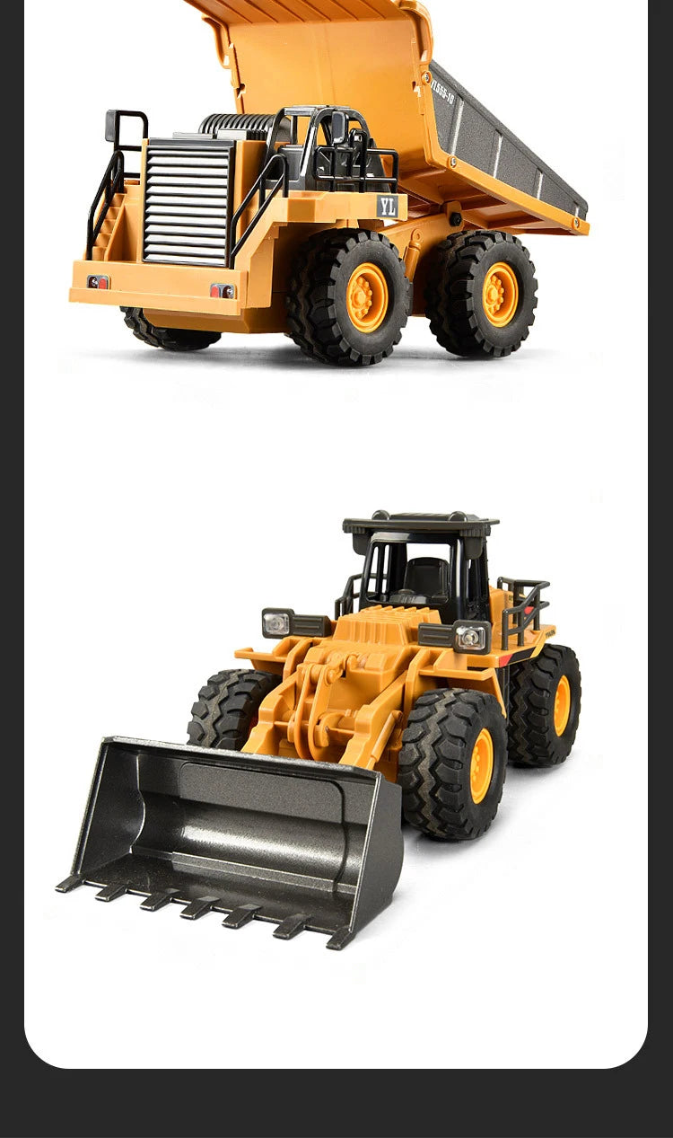 9CH Legierung Fernbedienung Bagger Planierraupe Muldenkipper Simulation Technik Fahrzeug Spielzeug RC Trucks Modell Kinder Spielzeug Geschenke