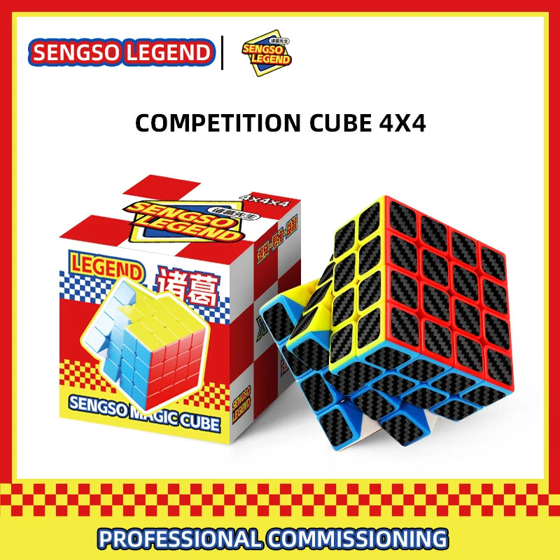 sengso Speed Cube 3x3 | Carbon Fiber Sticker Cube - Leichtgängiger Würfel Professioneller Schneller Puzzle-Würfel für Wettkämpfe Kinder & Erwachsene