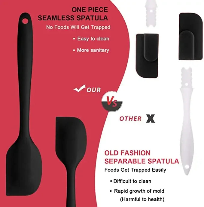 Lot de 6 spatules en silicone, de qualité alimentaire, antiadhésives, résistantes à la chaleur, pour cuisiner, pâtisser et mélanger