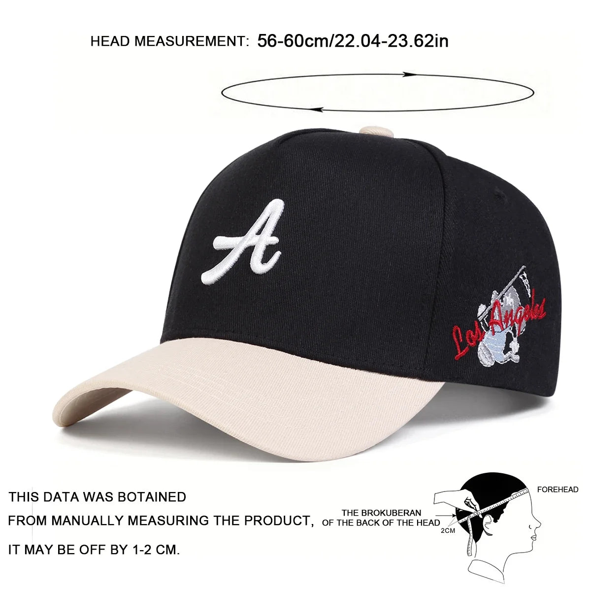 Unisex A-Letter Los Angeles Stickerei Baseball Caps Frühling Herbst Outdoor Verstellbare Freizeit Hüte Sonnenhut Sportmütze