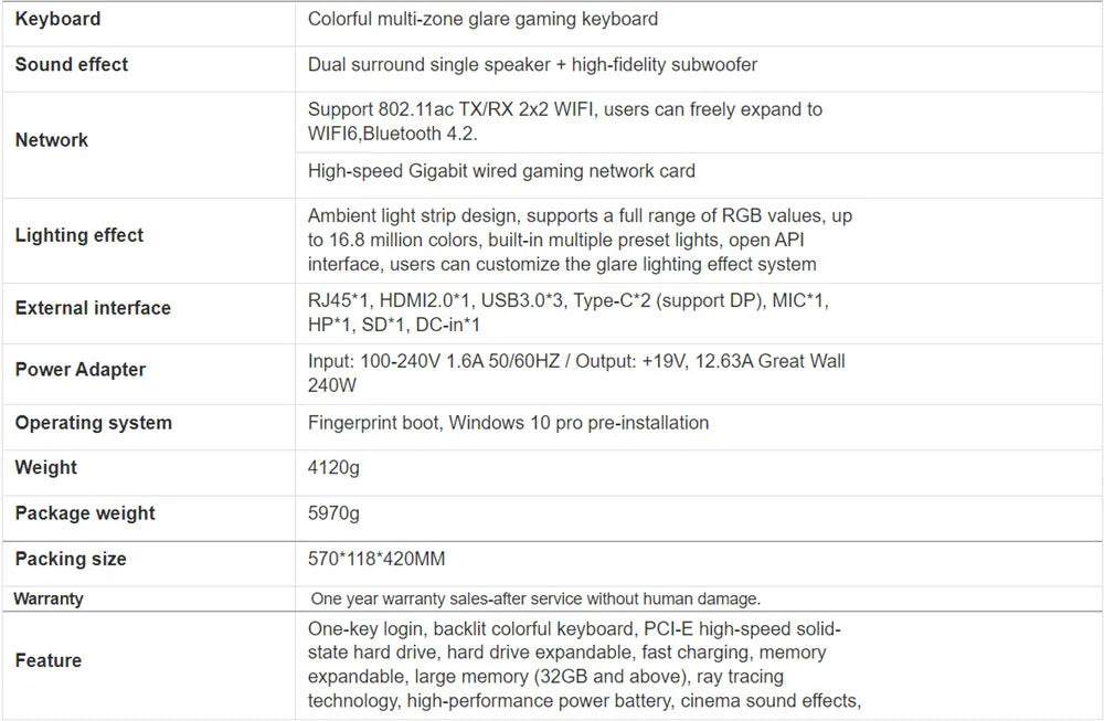 Ordinateur portable de jeu FHD IPS de 17,3 pouces Intel i7-10750H Max GTX1650 Windows 10 PRO 32 Go 1 To SSD Notebook Gamer PC