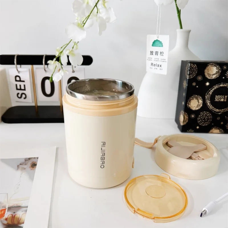 304 Edelstahl-USB-Becher mit konstanter Temperatur, steckbare Suppentasse, langanhaltende Isolierung nur für Studenten