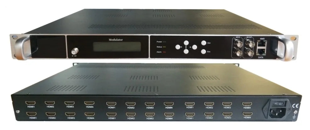 24 HD MI Input 8 Channel DVB-T/ISDBT Output Encoder Modulator 1080p Digital RF Modulation for TV Broadcast And Cable Systems