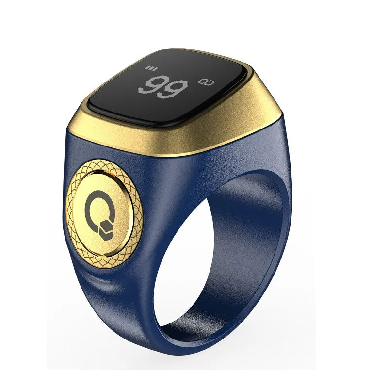 Bague de Zikr Intelligente IQibla 2025, Tasbih de Louange, Compteur Numérique Électronique pour Musulmans, Rappel de Prière par Vibration, Étanche