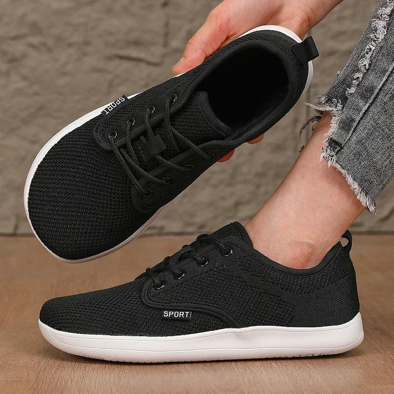 2025 Summer Men's Running Shoes Barefoot Fitness Mesh Sports Shoes Women Flat Bottom Wide Foot Shoes Slow Running Brand Sneakers