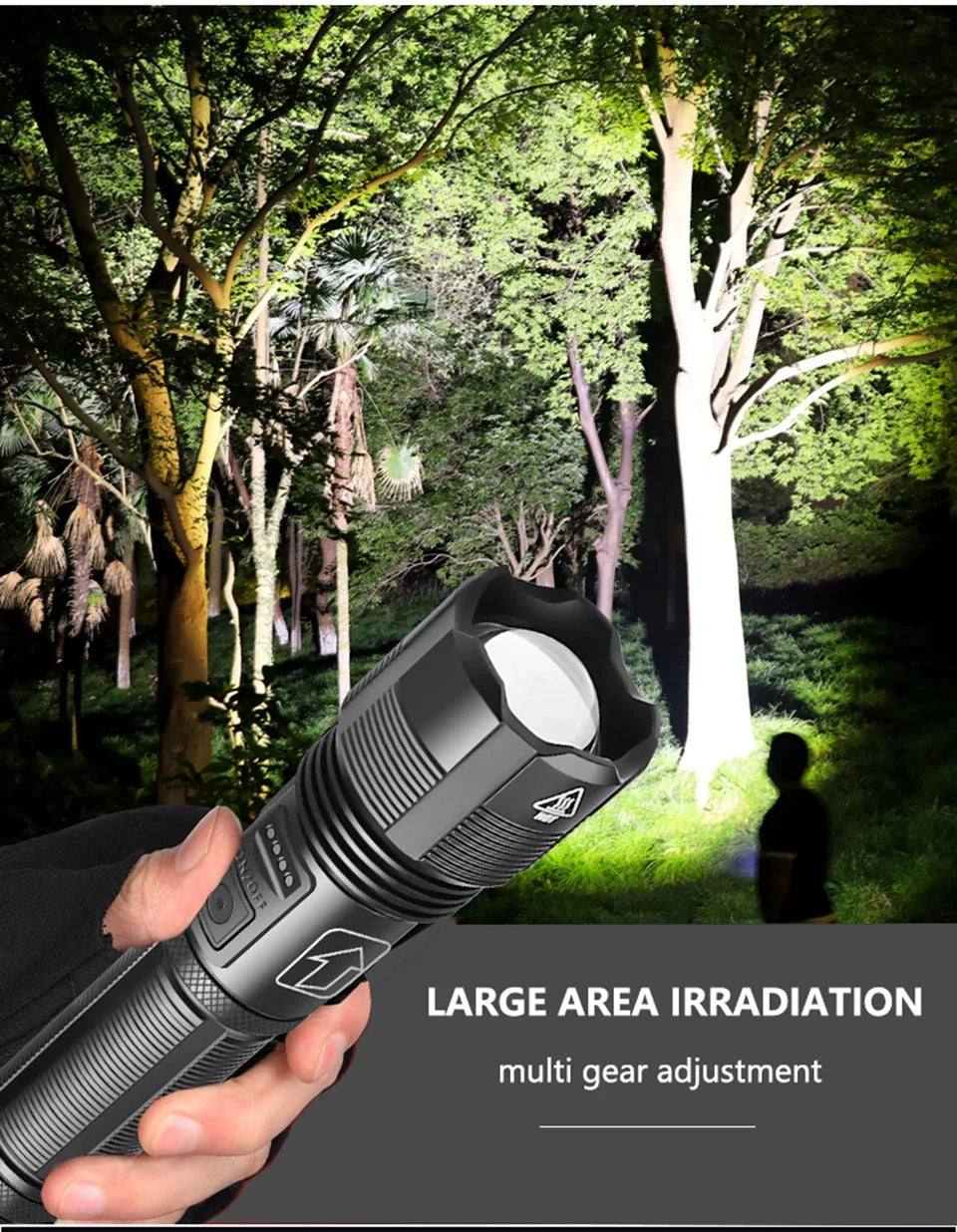 XHP70 Lampenperlen 3000 Lumen Superhelle Taschenlampe Wiederaufladbare LED-Taschenlampen Leistungsstarke Taschenlampe für Camping-Notfälle