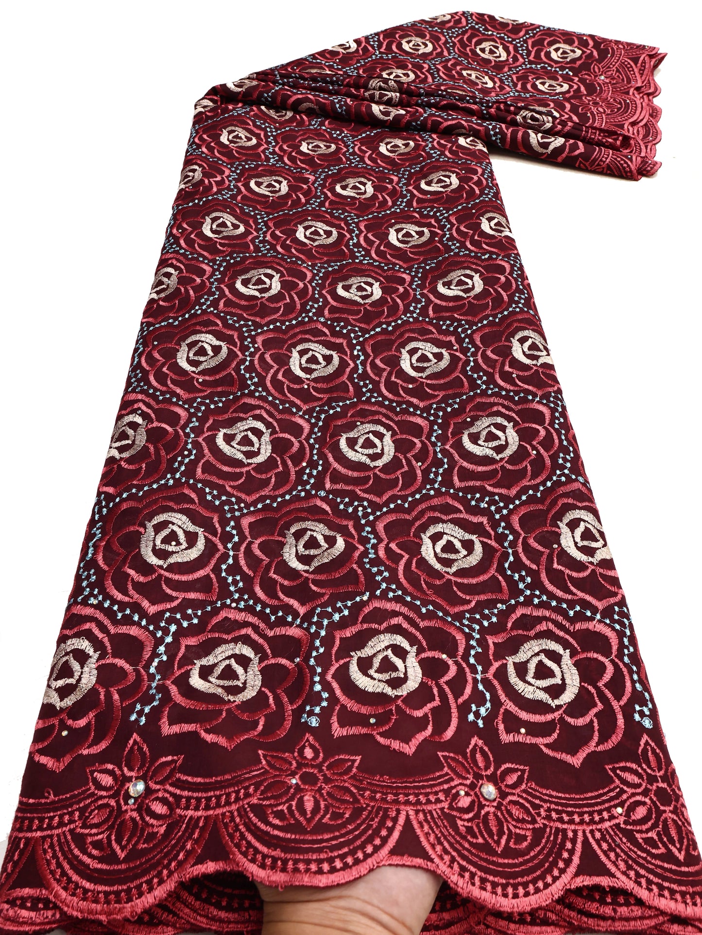 Dentelle Voile Suisse En Suisse Avec Pierres Appliquées Fleur 3D 2026 Tissu De Dentelle Africaine Super Qualité Pour Robe De Mariée En Dentelle