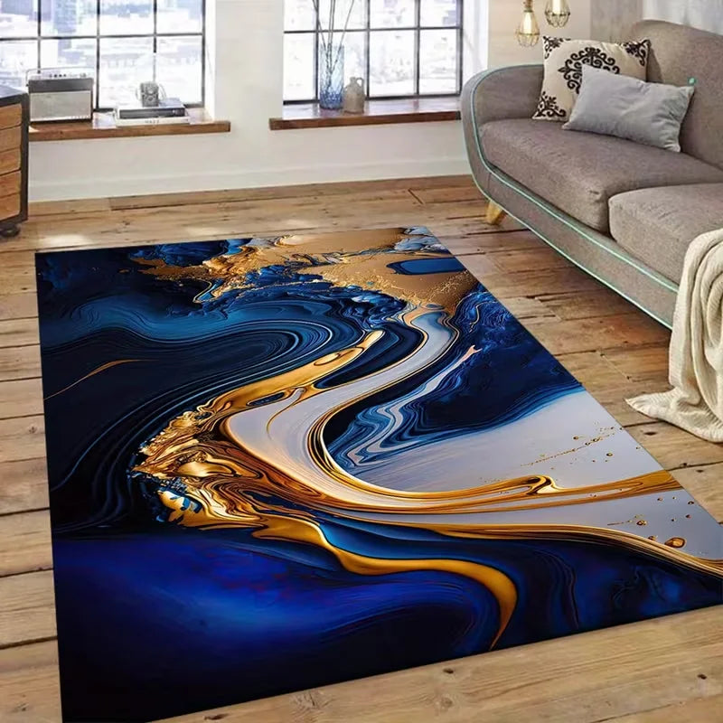 Light Luxury Marble Floor Mat Living Room Decoration Mat Office Soft Fluffy Carpet Bathroom Laundry Room Carpet Room Supplies