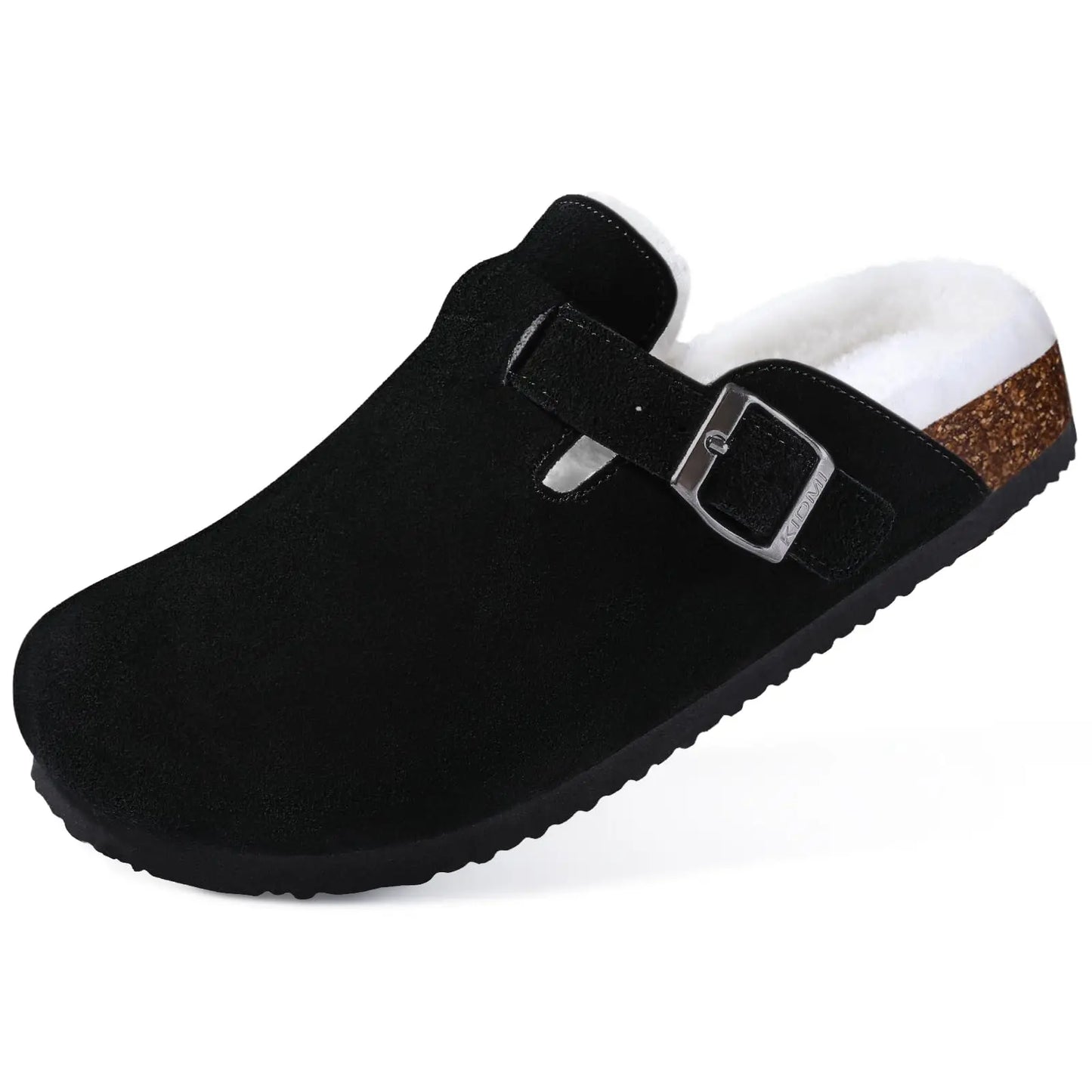 KIDMI Wildleder-Clogs für Damen Herren Pantoletten Korkfußbett Sandalen mit Fußgewölbestütze Modische rutschfeste Outdoor-Strandschuhe Hausschuhe