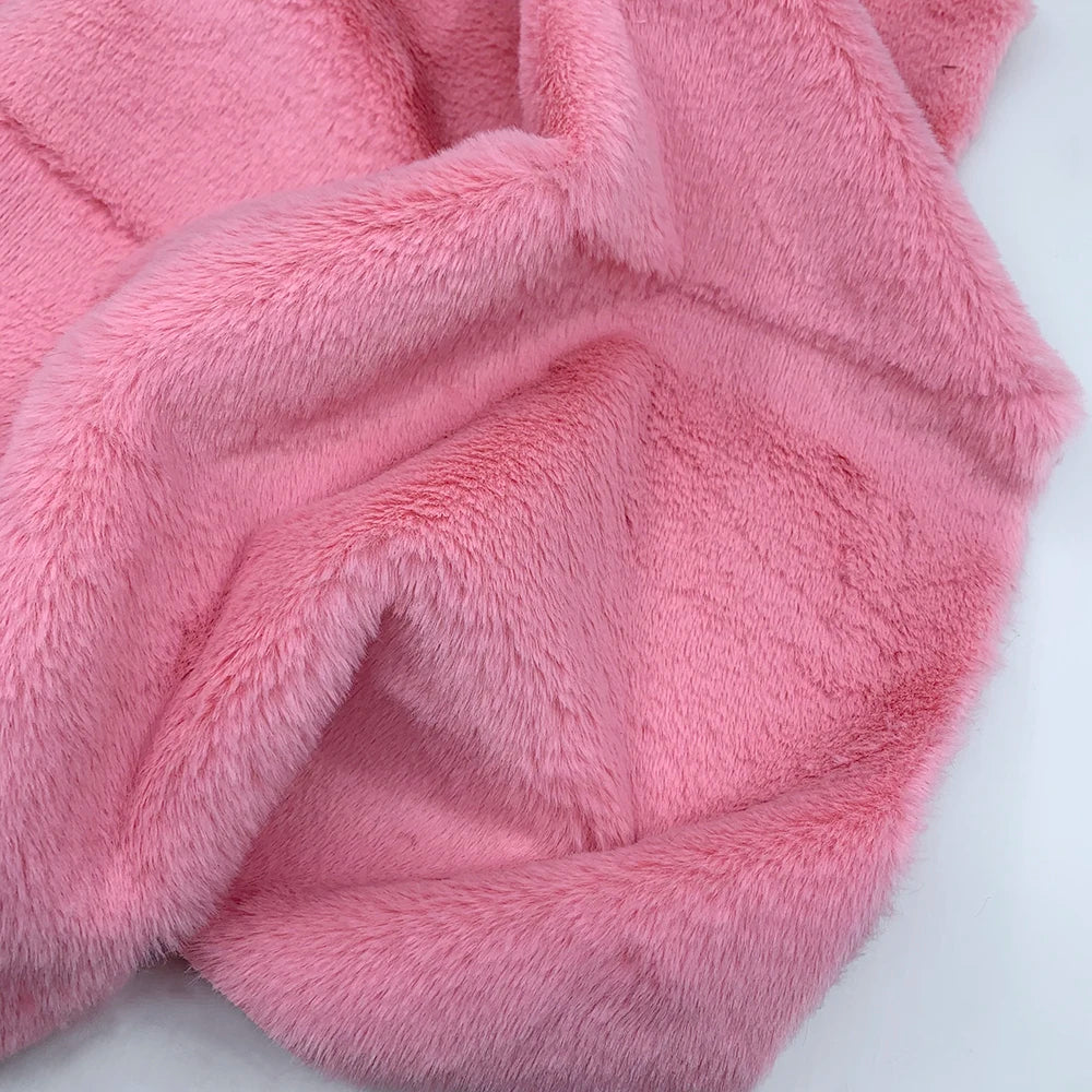 10mm Pile Length Fur Fabric Polyester Imitation Fur Fabrics Handmade DIY Encryption Thickening Fake Rabbit Hair Fur Plush Fabric