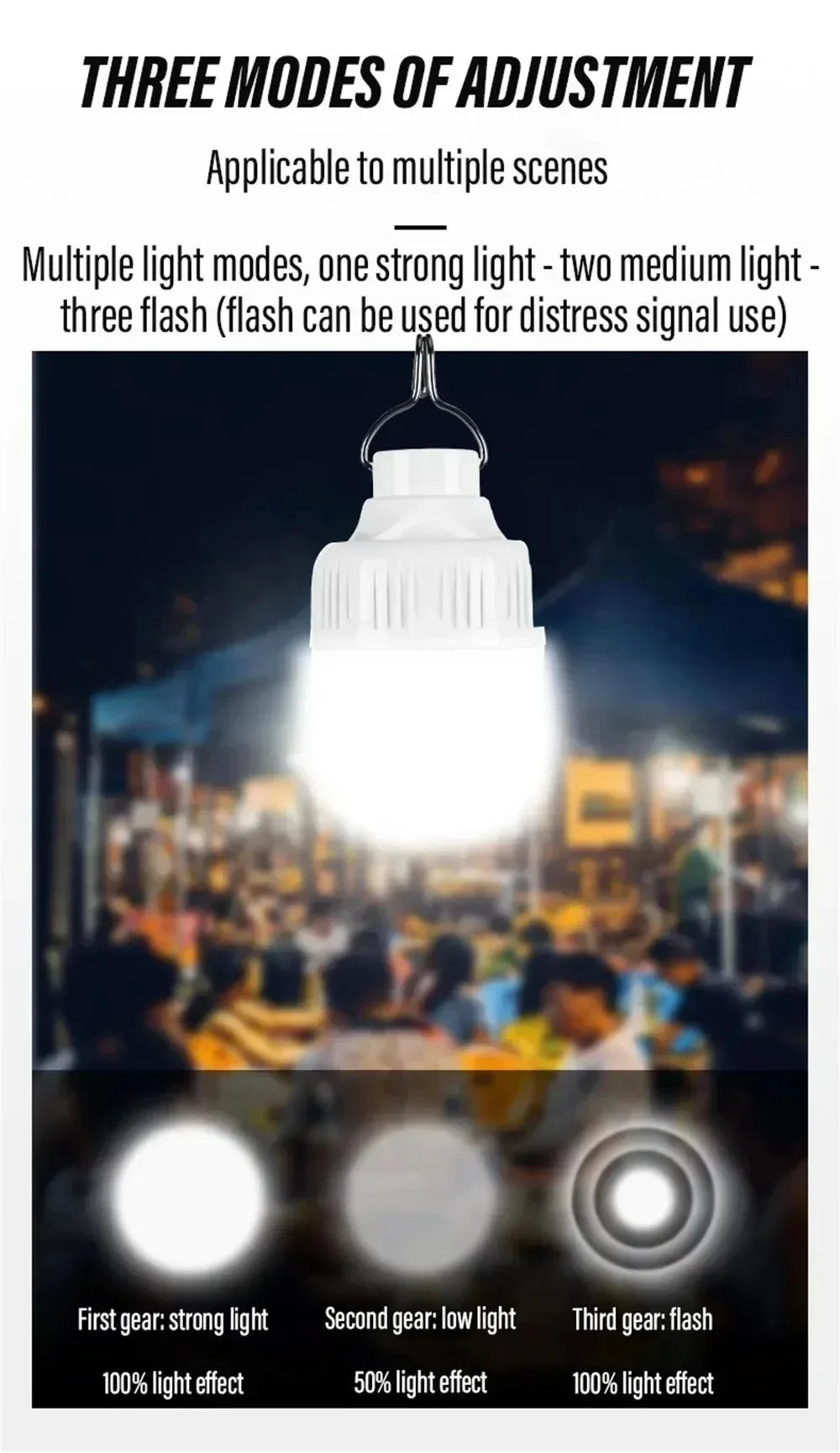 1-10pcs Outdoor USB Rechargeable LED Lamp Bulbs High Brightness Emergency Light Hook Up Camping Portable Lantern Night Lights ﻿