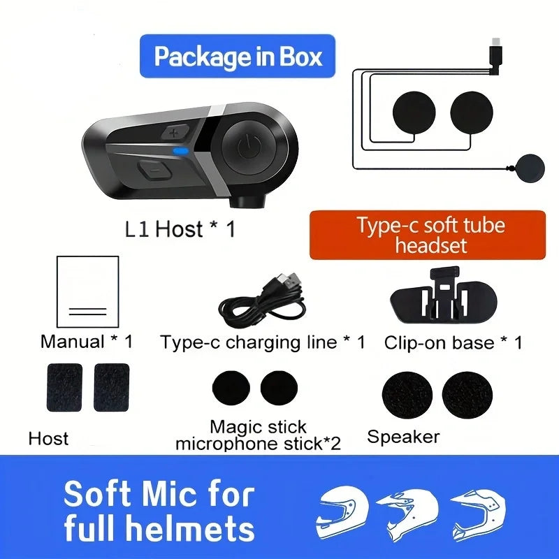 Casque de moto sans fil Bluetooth 5.3, appels mains libres, téléphone, écouteurs de moto étanches, lecteur de musique, casque de moto