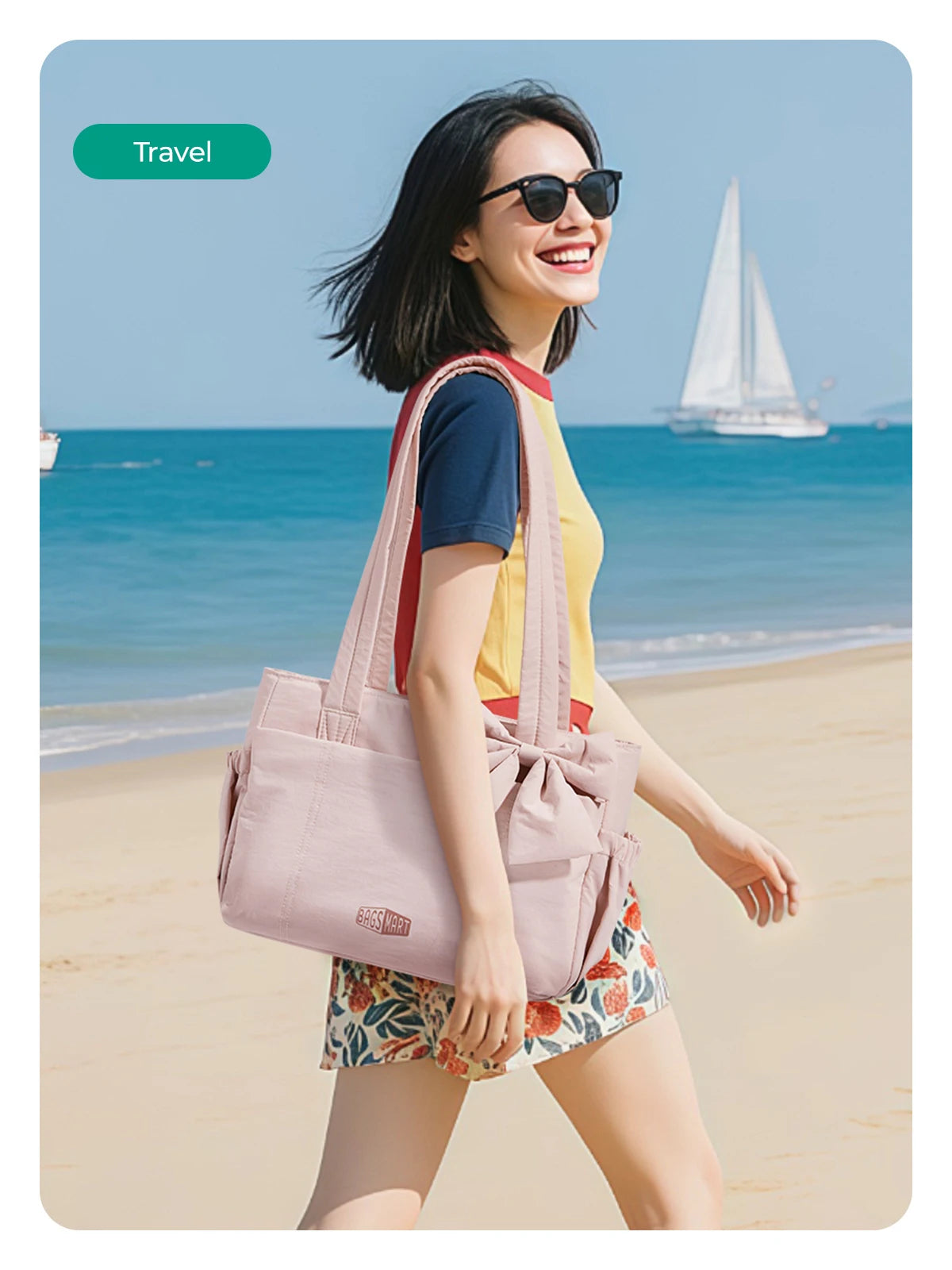 BAGSMART Vielseitige Reise-Tragetasche für Damen, Pendeltasche, mehrere Taschen, Umhängetasche, College-Schultasche, Schultertasche