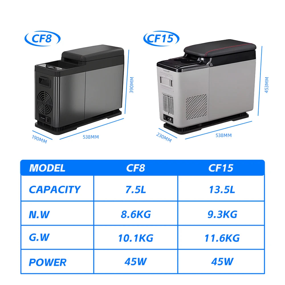 Portable CF15 Mini Refrigerator 15L DC12V/24V Refrigerated Drinks Refrigerator For Car Truck Camping