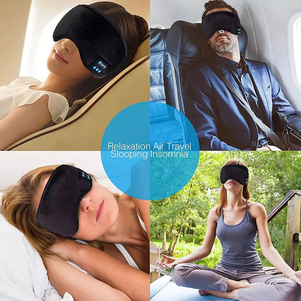Bandeau de sport Bluetooth Fone Écouteurs pour dormir Casque sans fil élastique Masque de musique pour les yeux Casque sans fil Bluetooth Bandeau