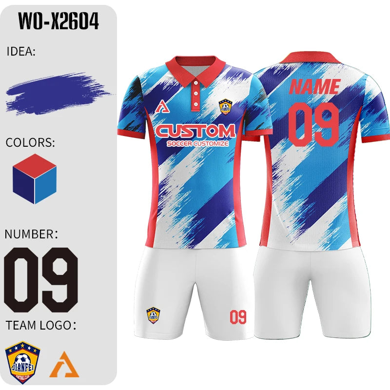 Maillot de football personnalisé par sublimation, uniforme de football en polyester, uniforme de football pour club, maillot de football respirant pour hommes