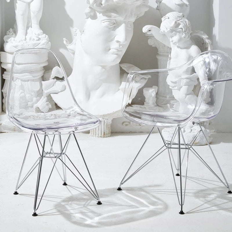 Nordic Transparent Eames Plastic Dining Bar Chair for Cafe Negotiation Simple Wholesale Seating