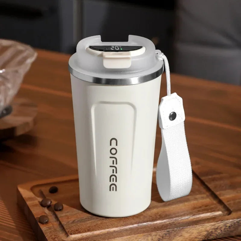 Tasse à café Thermos 380/510 ml en acier inoxydable avec affichage de la température, bouteille d'eau isolée, flasque sous vide.