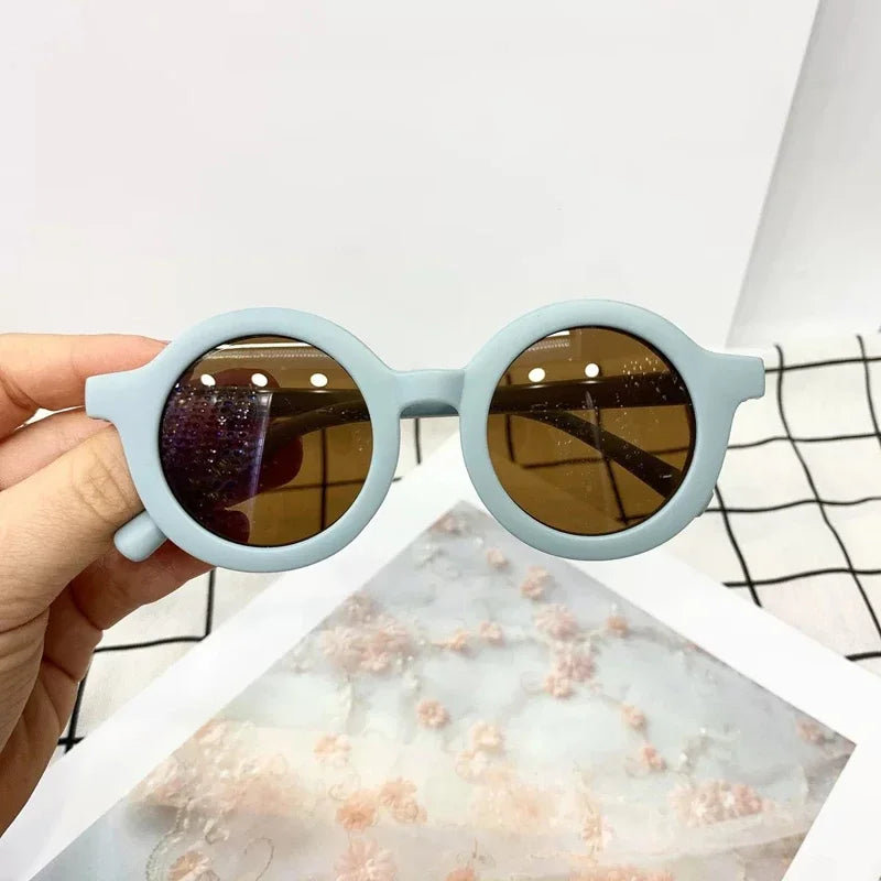 Accessoires pour bébé Nouvelle Lunettes de soleil Rétro pour bébé Couleur unie Anti-ultraviolets Lunettes rondes pour enfants UV400