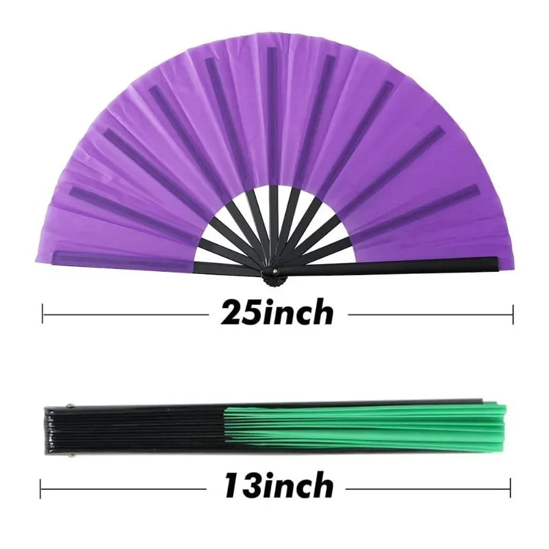 Large Rave Fan Folding Hand Fans for Line Dancing Big Clacking Clap Fans for Boots On The Ground Dance Party Decoration Festival