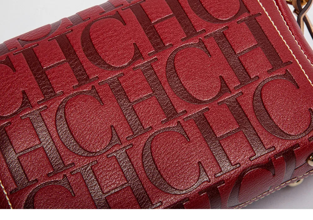 CH Womens Shoulder Bag Luxury Brand 2025 Fashion Solid Color Printed Handbag Fashion Design Model Metal Accessories Buckle