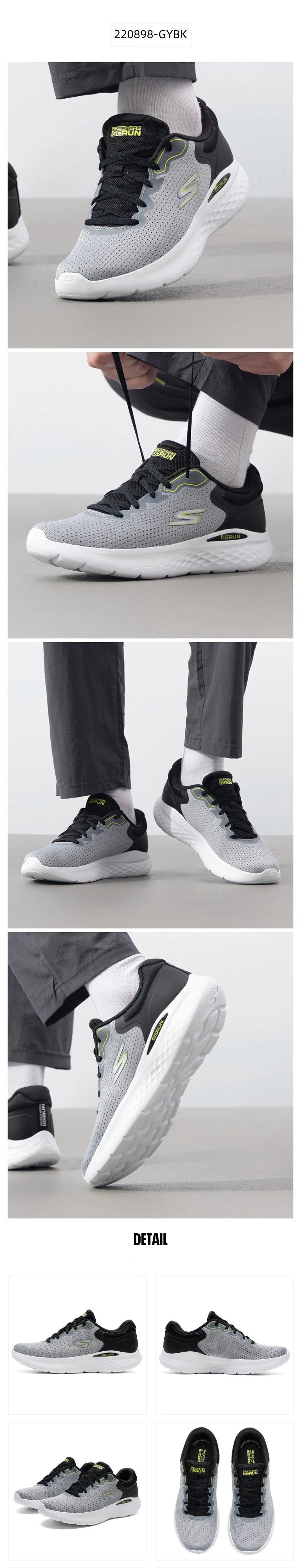 Skechers Herren Freizeitschuhe Leichte Laufschuhe Sportschuhe mit dicker Sohle und erhöhter Höhe 220898-Gybk