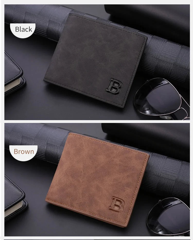 Nouveau Portefeuille Homme en Cuir PU Tendance 2022 avec Compartiment Monnaie Zippé Petit Porte-monnaie Slim Dollar Nouveau Design Portefeuille