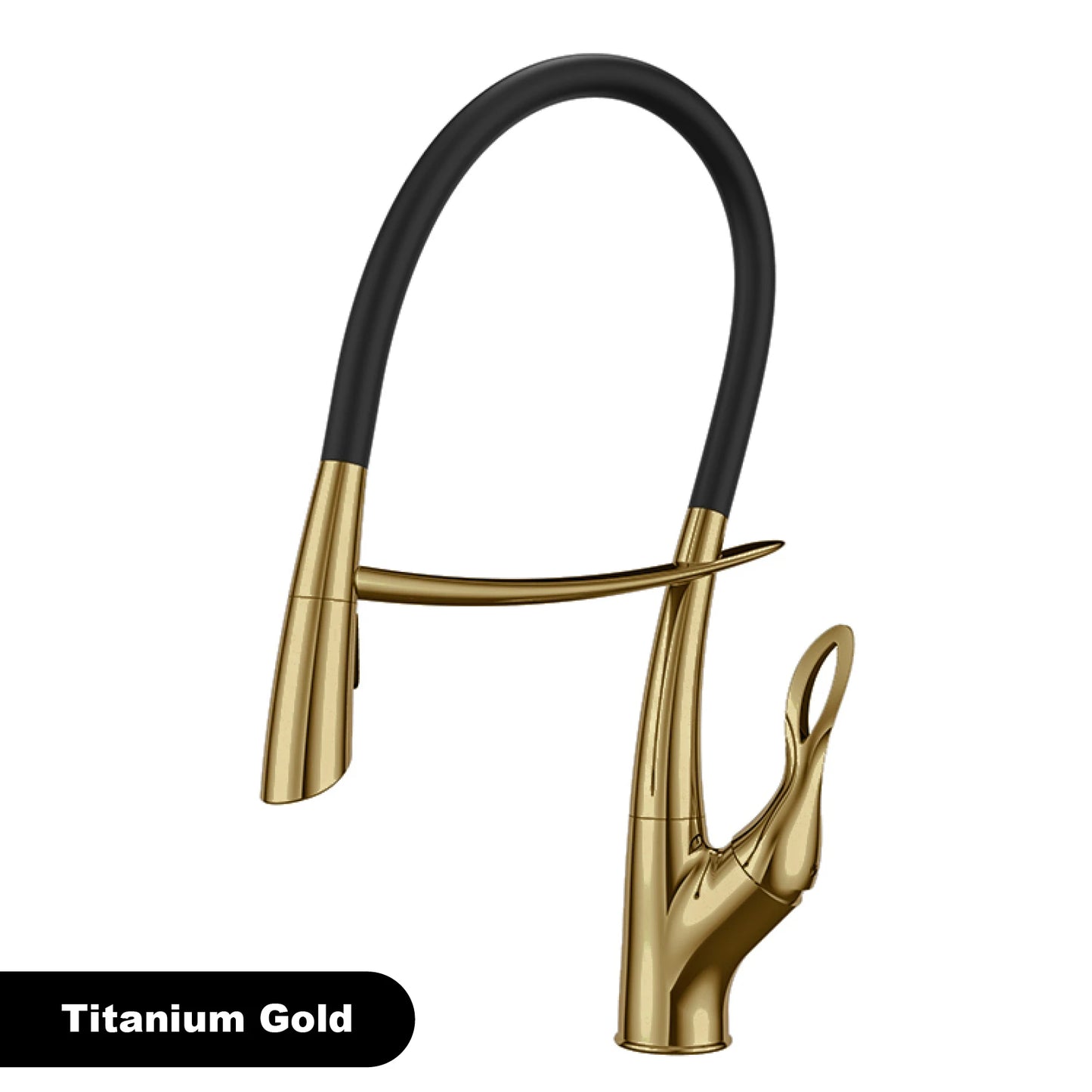 Mitigeur de cuisine Gestan en laiton brossé doré avec interrupteur tactile, cartouche céramique monotrou, robinet d'évier eau chaude et froide